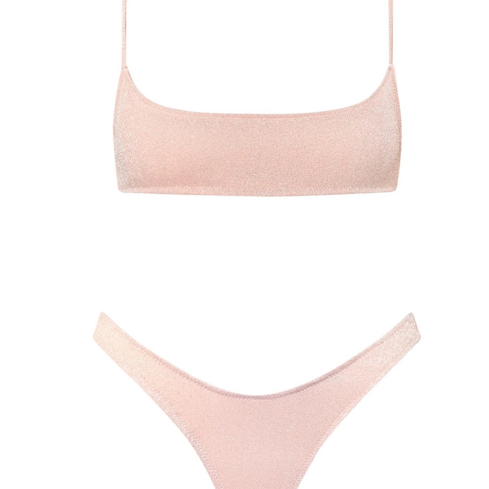 pink Tan Sparkly Triangl two piece